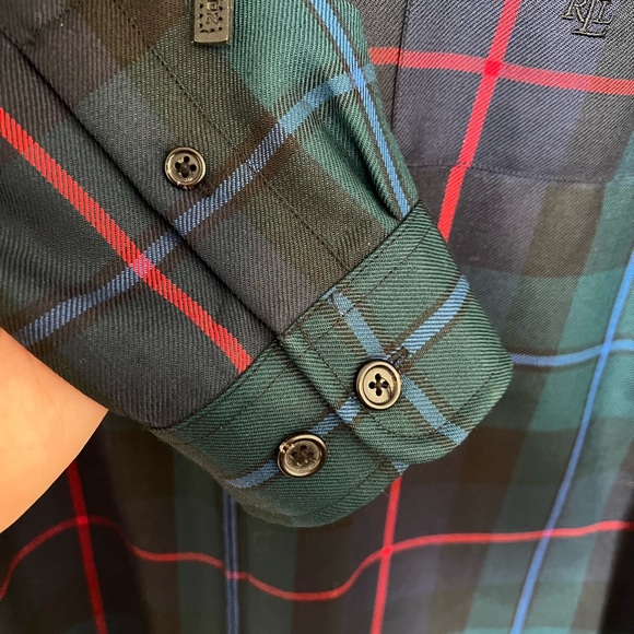 Lauren Ralph Lauren Wool Plaid Flannel Zip Up - Picture 6 of 7